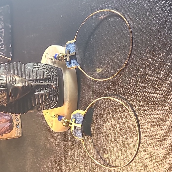 5 large hoops denim ankhs charms charms - Picture 5 of 7